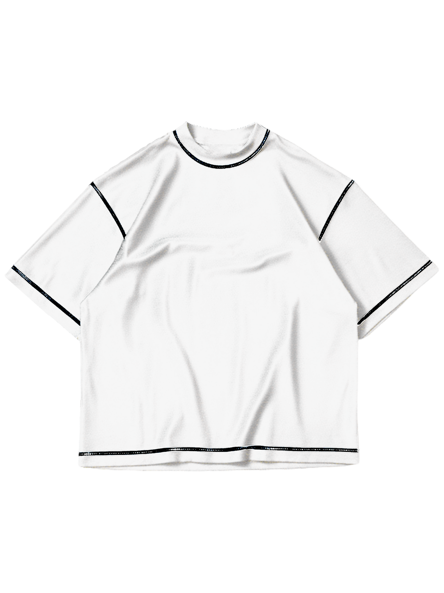 Contrast Stitch - White/Black Tee