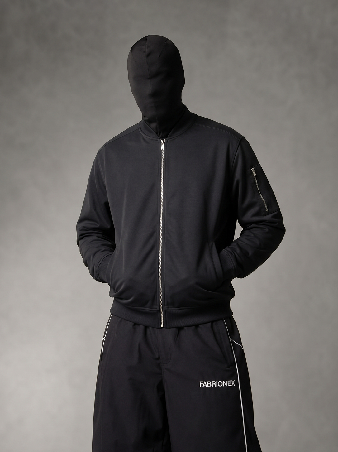FLEECE BOMBER JACKET – BLACK