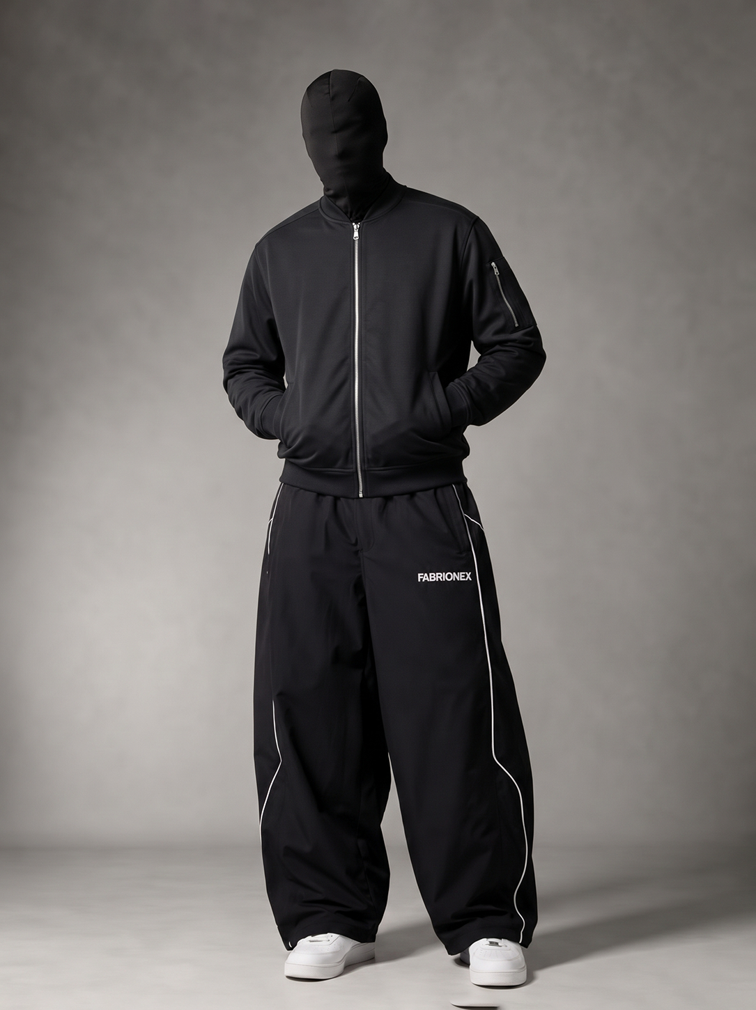 FLEECE BOMBER JACKET – BLACK