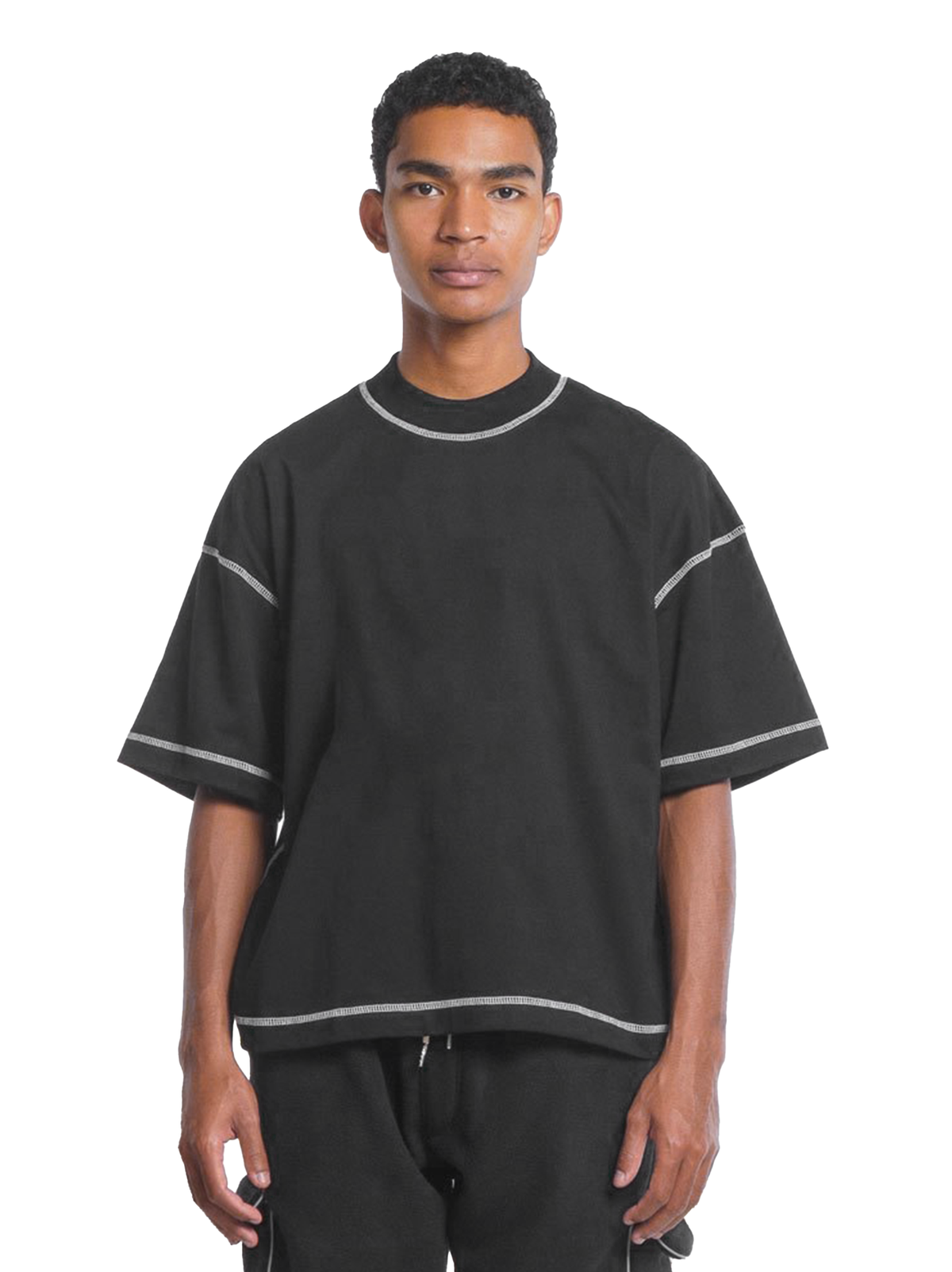 Contrast Stitch - Grey/White