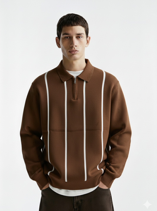 APEX ZIP SWEAT - BROWN