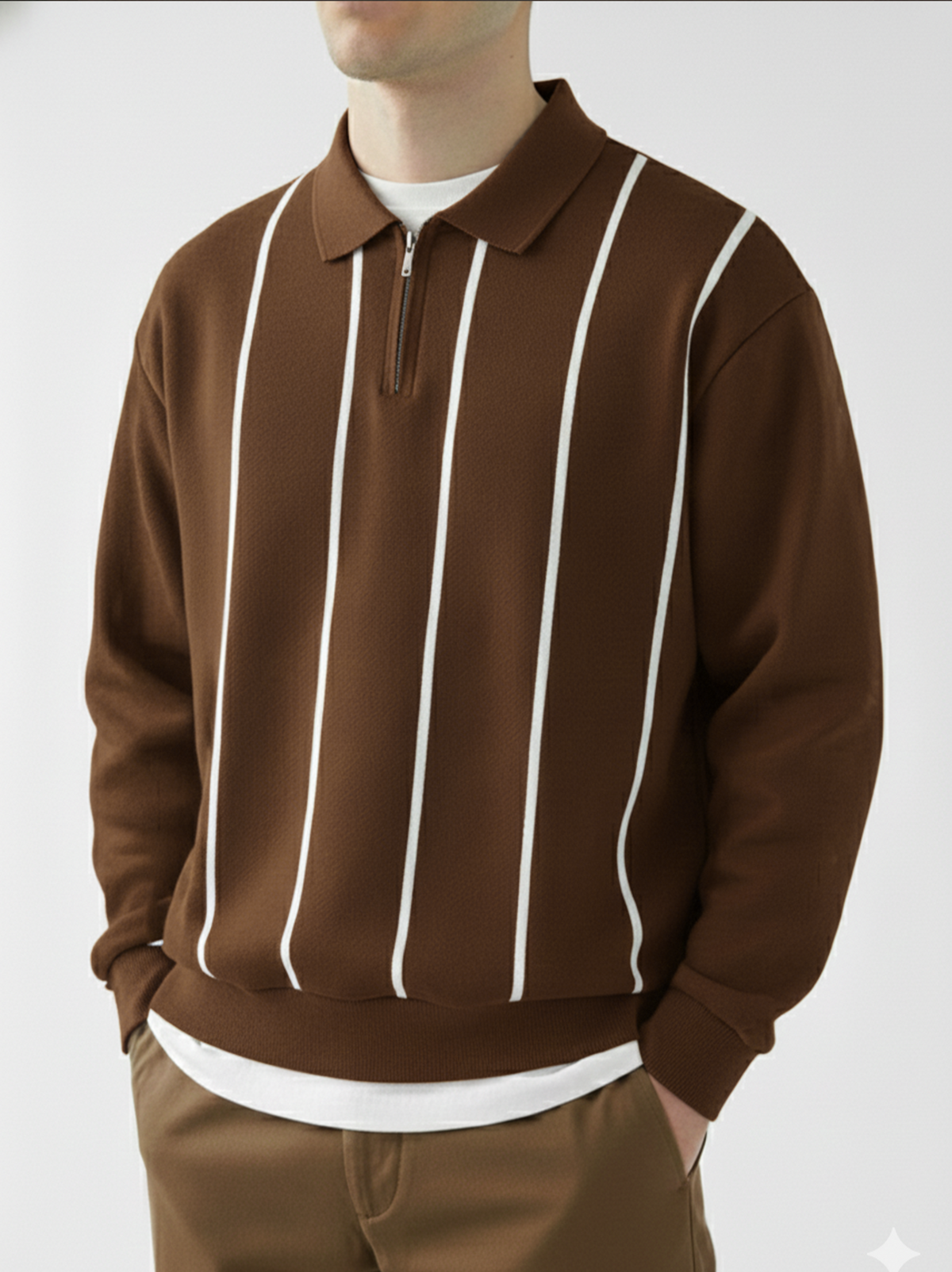 APEX ZIP SWEAT - BROWN