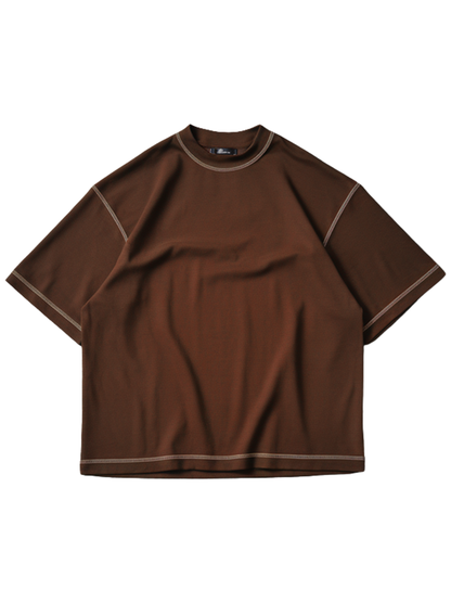 Contrast Stitch - Brown/White