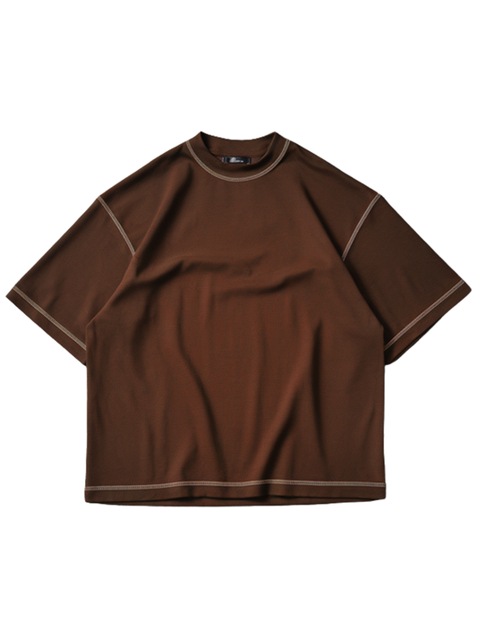 Contrast Stitch - Brown/White