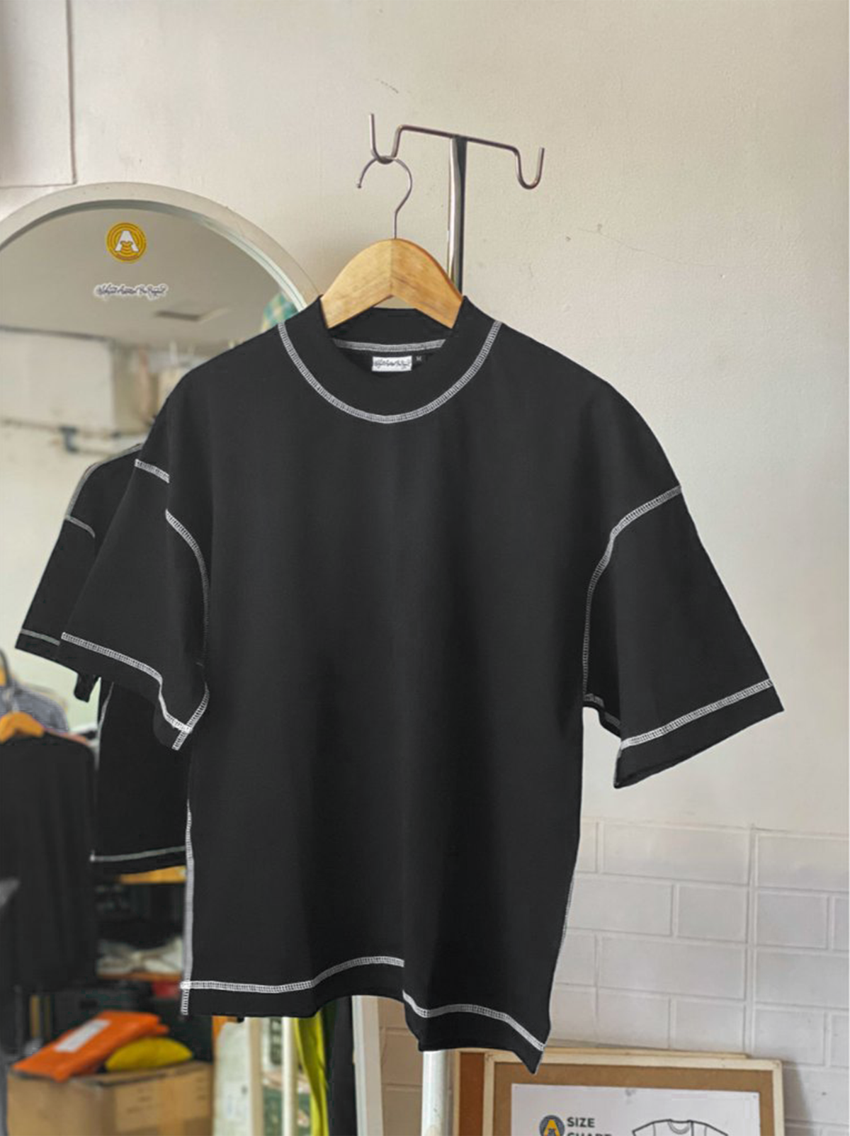 Contrast Stitch - Grey/White