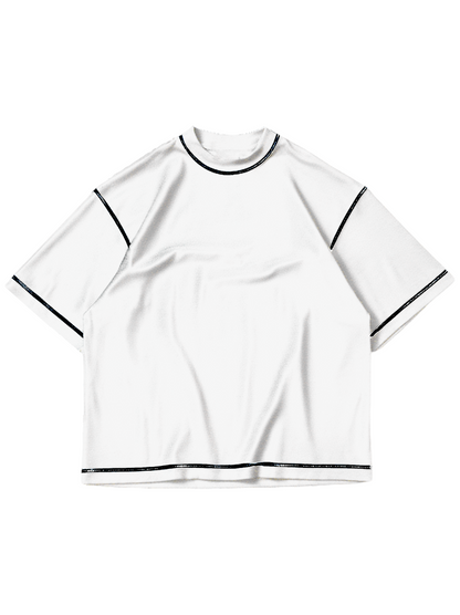 Contrast Stitch - White/Black Tee